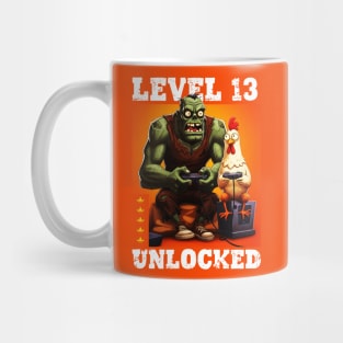 Level 13 Unlocked, Birthday - Zombie And Chicken #2 Mug